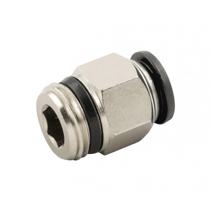 Фитинг прямой цанговый dm=8мм, резьба 1/4" 010814. Пневмофитинг цанговый прямой с наружной резьбой pc 8-02 (r1/4"). Пневмофитинг цанговый прямой с наружной резьбой pc 8-02 (r1/4"). Фитинг цанговый 1 2. Фитинг цанговый 1 2.